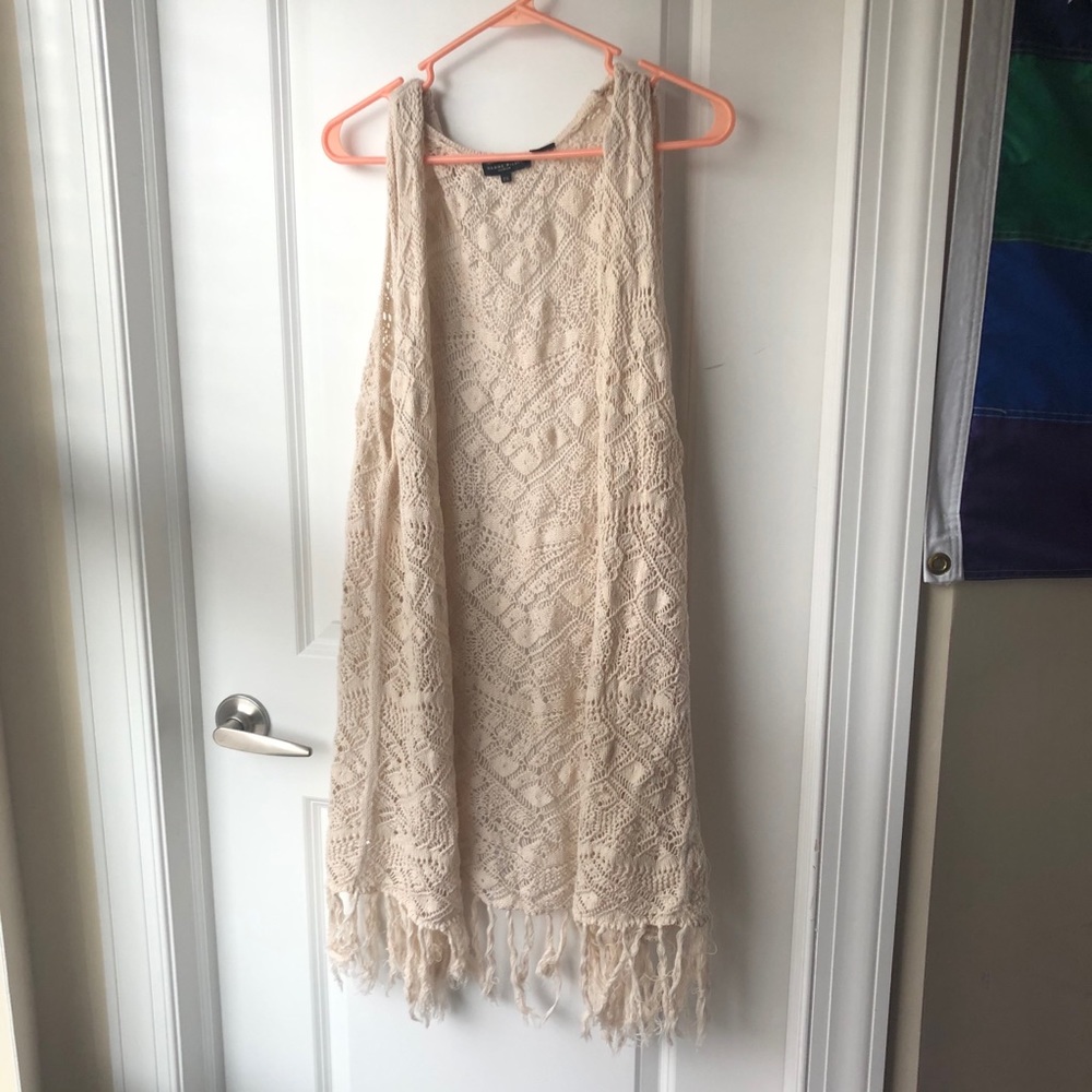 Beige Crocheted Vest